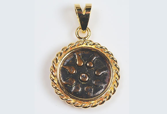47. CF10 14kt Gold Pendant With Biblical Widow’s Mite Coin
