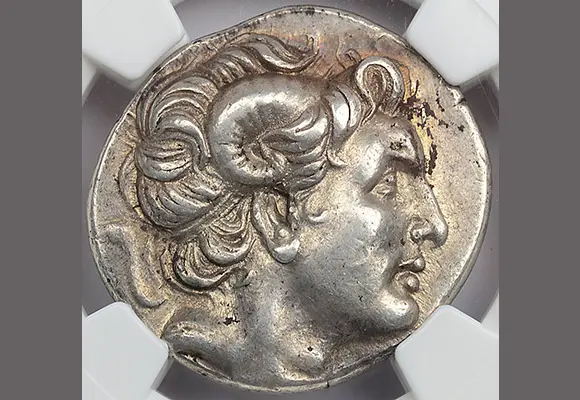 67. Ancient Greek Silver Tetradrachm Coin PORTRAIT OF ALEXANDER THE GREAT Circa 305-281 B.C.